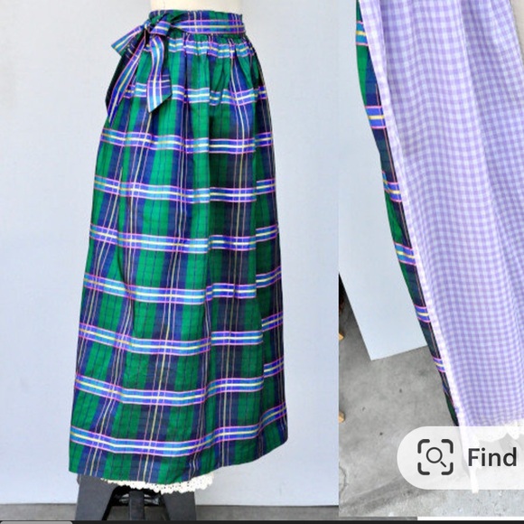 Vintage rare 60/70s Ellen Tracy plaid taffeta wrap long skirt, size medium large - Picture 16 of 16